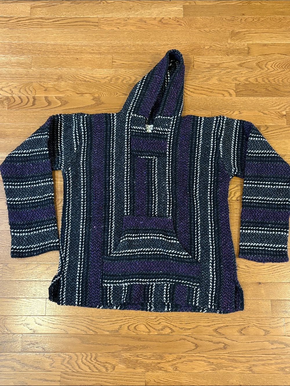Baja Joe | Purple & Grey Drug Rug Beach Coverup Sweatshirt Size XL
